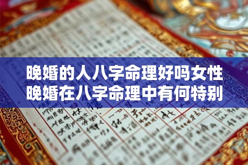 晚婚的人八字命理好吗女性晚婚在八字命理中有何特别之处