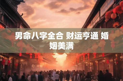 男命八字全合 财运亨通 婚姻美满