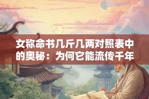 女称命书几斤几两对照表中的奥秘：为何它能流传千年