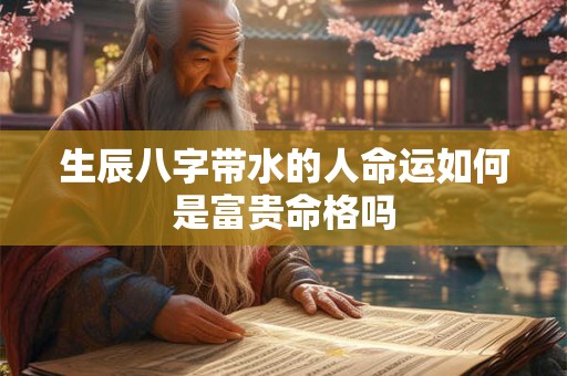 生辰八字带水的人命运如何是富贵命格吗