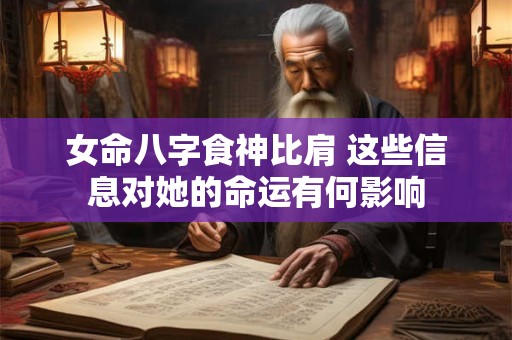 女命八字食神比肩 这些信息对她的命运有何影响