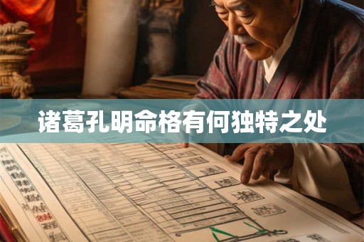 诸葛孔明命格有何独特之处