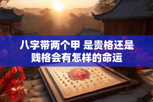 八字带两个甲 是贵格还是贱格会有怎样的命运