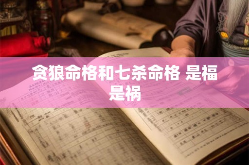 贪狼命格和七杀命格 是福是祸