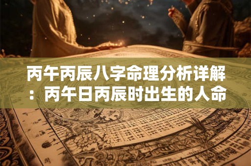 丙午丙辰八字命理分析详解：丙午日丙辰时出生的人命运如何