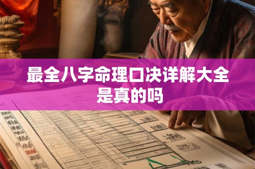 最全八字命理口决详解大全 是真的吗