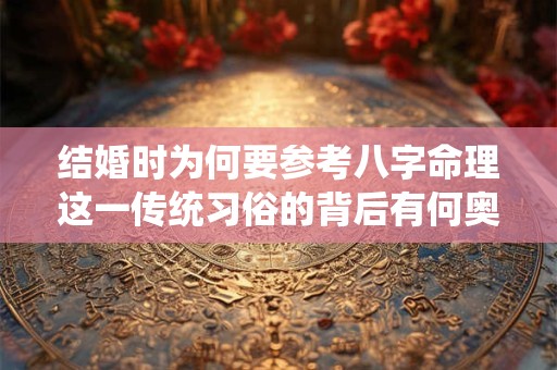 结婚时为何要参考八字命理这一传统习俗的背后有何奥秘