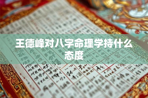 王德峰对八字命理学持什么态度