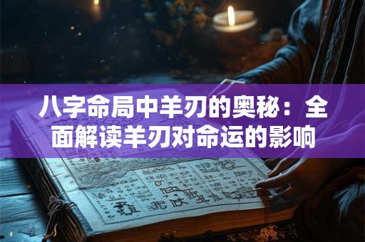 八字命局中羊刃的奥秘：全面解读羊刃对命运的影响