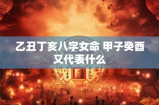 乙丑丁亥八字女命 甲子癸酉又代表什么