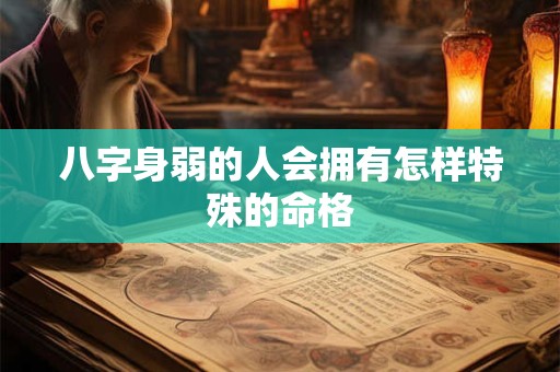 八字身弱的人会拥有怎样特殊的命格