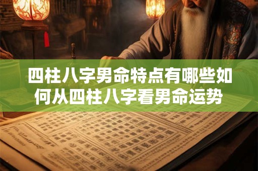 四柱八字男命特点有哪些如何从四柱八字看男命运势