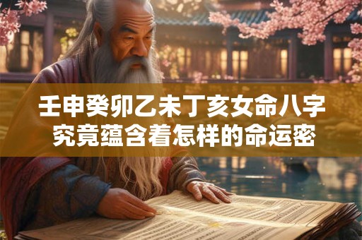壬申癸卯乙未丁亥女命八字 究竟蕴含着怎样的命运密码