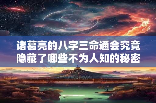 诸葛亮的八字三命通会究竟隐藏了哪些不为人知的秘密
