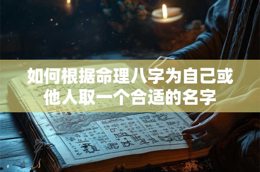 如何根据命理八字为自己或他人取一个合适的名字