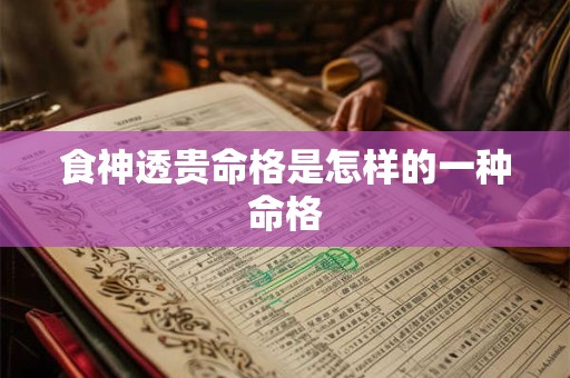 食神透贵命格是怎样的一种命格