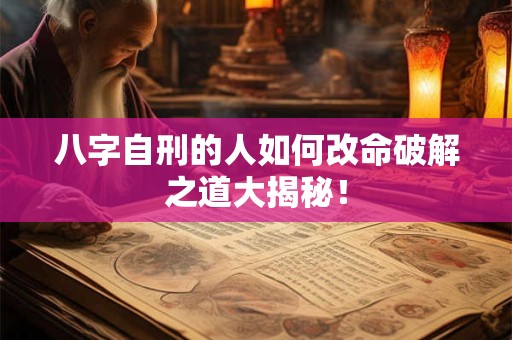 八字自刑的人如何改命破解之道大揭秘！