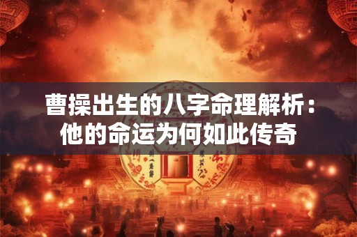 曹操出生的八字命理解析：他的命运为何如此传奇