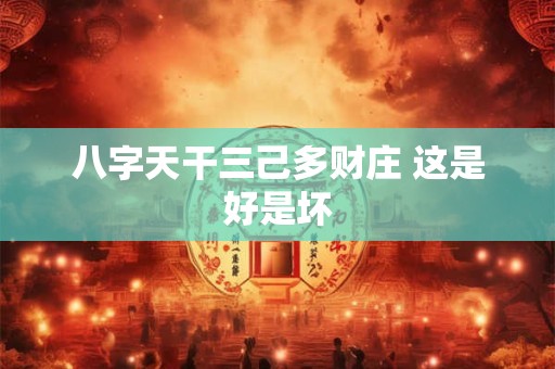 八字天干三己多财庄 这是好是坏