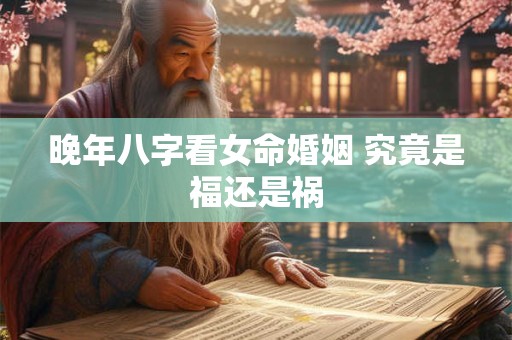 晚年八字看女命婚姻 究竟是福还是祸