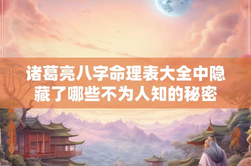 诸葛亮八字命理表大全中隐藏了哪些不为人知的秘密