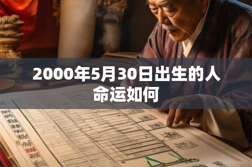 2000年5月30日出生的人命运如何