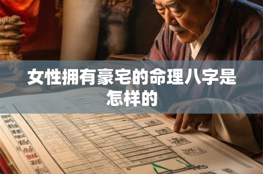 女性拥有豪宅的命理八字是怎样的
