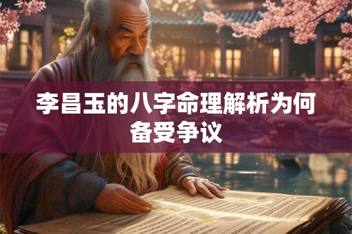李昌玉的八字命理解析为何备受争议