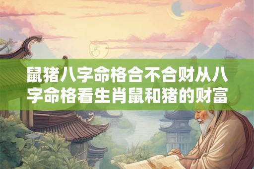 鼠猪八字命格合不合财从八字命格看生肖鼠和猪的财富缘分