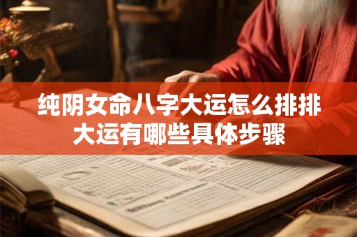 纯阴女命八字大运怎么排排大运有哪些具体步骤