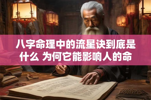 八字命理中的流星诀到底是什么 为何它能影响人的命运