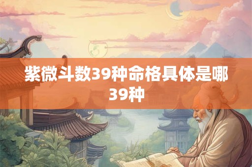 紫微斗数39种命格具体是哪39种