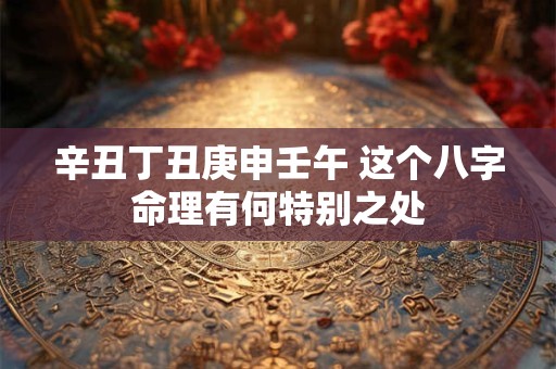 辛丑丁丑庚申壬午 这个八字命理有何特别之处