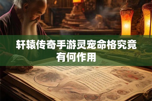 轩辕传奇手游灵宠命格究竟有何作用