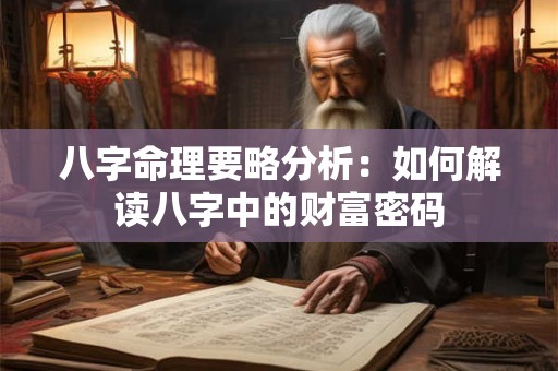 八字命理要略分析：如何解读八字中的财富密码