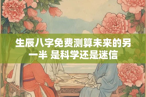生辰八字免费测算未来的另一半 是科学还是迷信