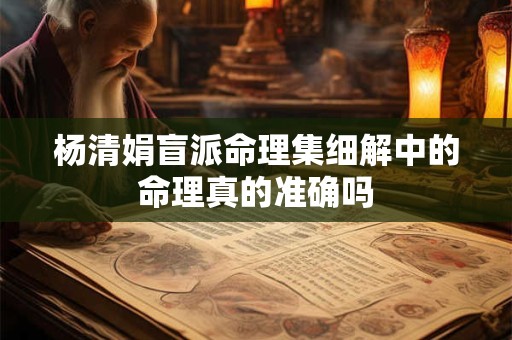 杨清娟盲派命理集细解中的命理真的准确吗