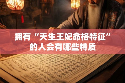拥有“天生王妃命格特征”的人会有哪些特质