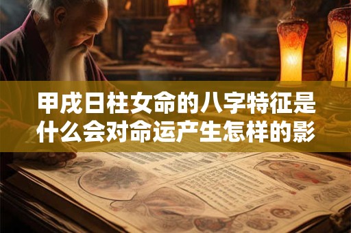 甲戌日柱女命的八字特征是什么会对命运产生怎样的影响