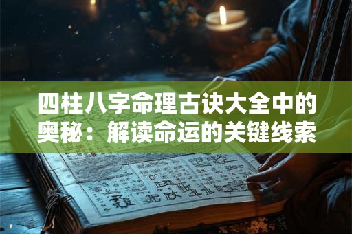 四柱八字命理古诀大全中的奥秘：解读命运的关键线索