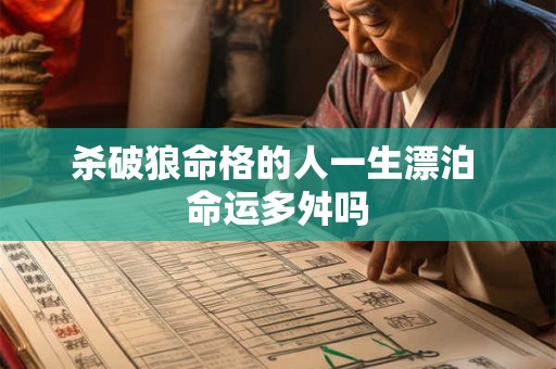 杀破狼命格的人一生漂泊 命运多舛吗