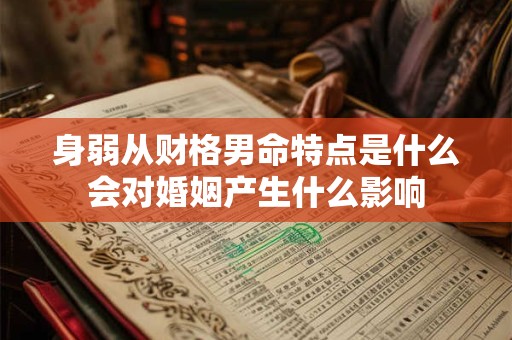 身弱从财格男命特点是什么会对婚姻产生什么影响