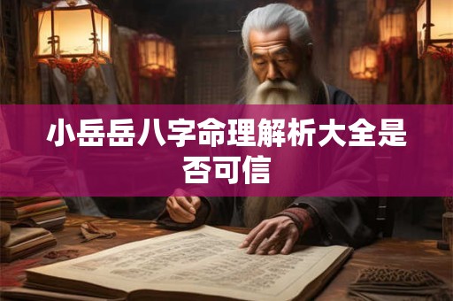 小岳岳八字命理解析大全是否可信