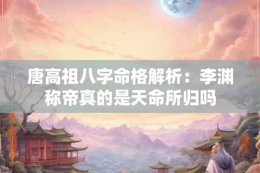 唐高祖八字命格解析：李渊称帝真的是天命所归吗