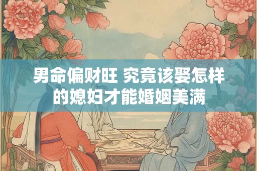 男命偏财旺 究竟该娶怎样的媳妇才能婚姻美满