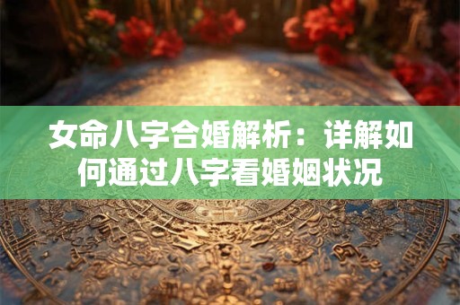 女命八字合婚解析：详解如何通过八字看婚姻状况