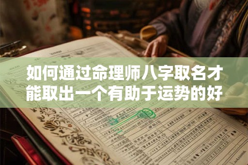 如何通过命理师八字取名才能取出一个有助于运势的好名字