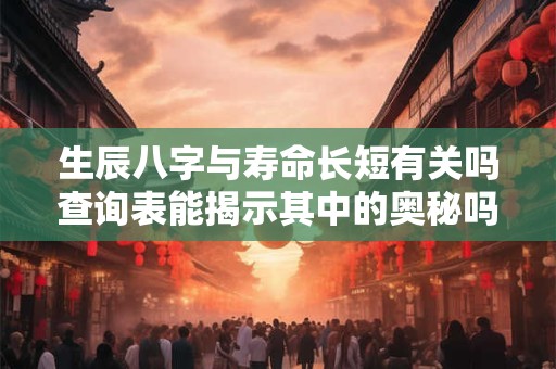 生辰八字与寿命长短有关吗查询表能揭示其中的奥秘吗