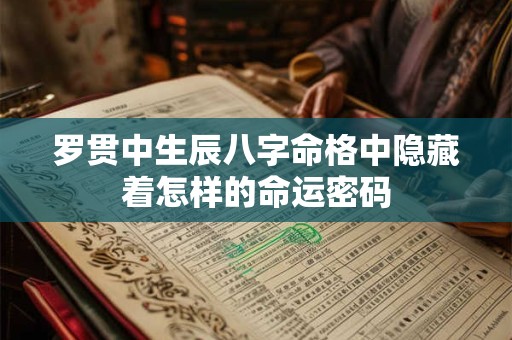 罗贯中生辰八字命格中隐藏着怎样的命运密码