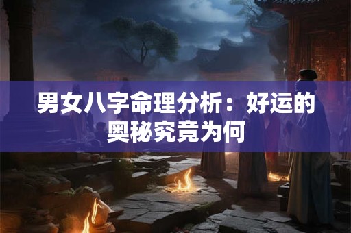 男女八字命理分析：好运的奥秘究竟为何